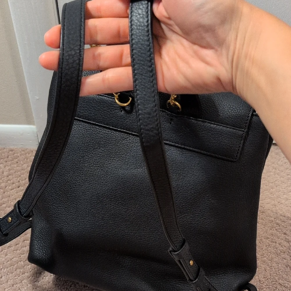 Tory Burch Black Mini Chelsea Backpack with Gold Accent EUC